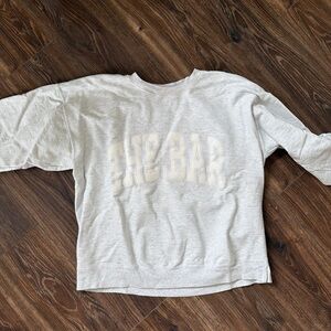 The Bar Light Gray Crewneck Tee with Black Neck Label